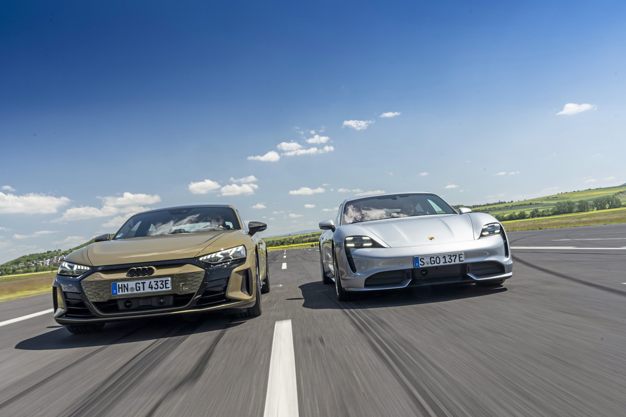 Test electric sports cars: Audi RS E-Tron GT is daring with Porsche Taycan Turbo