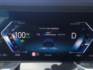 BMW i7 actieradius gemeten bij 100 en 130 km/h