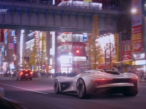 Jaguar Vision Gran Turismo Coupé rijdt de stenen uit de PlayStation-straat