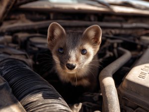 Steenmarter in auto: levensgevaarlijk en mogelijk kostbare schade