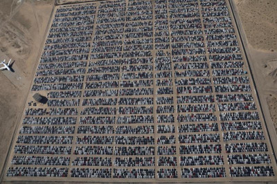 Een blik over een TDI-kerkhof van Volkswagen in de VS