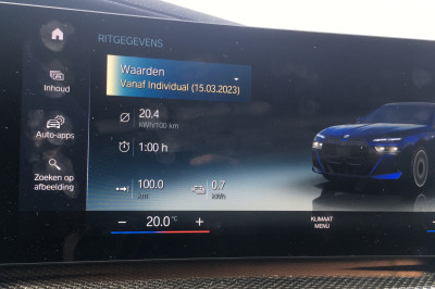 BMW i7 actieradius gemeten bij 100 en 130 km/h