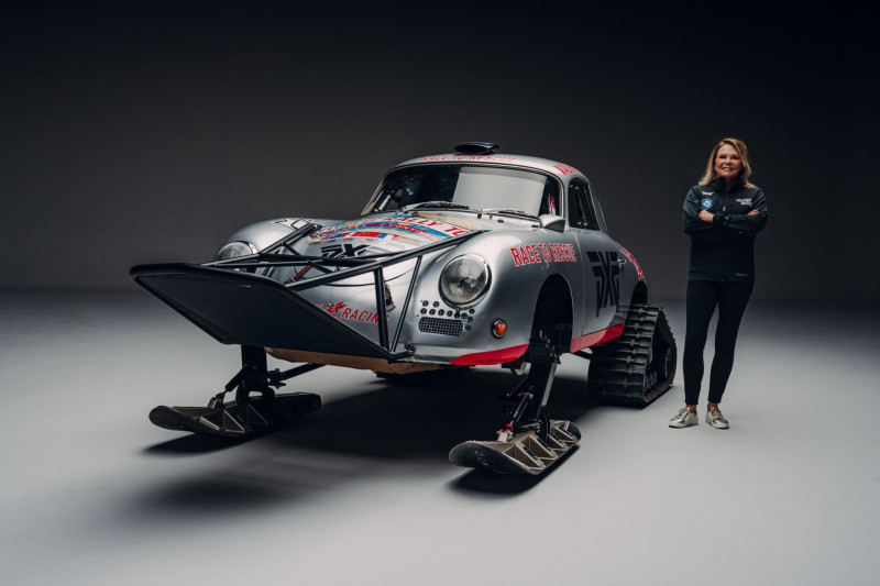 This classic Porsche goes to the South Pole!  Without wheels ...