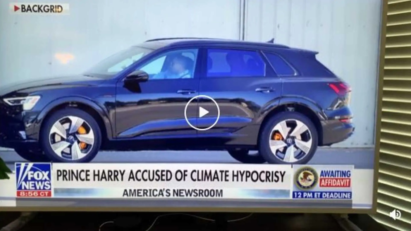 'Hypocriete prins Harry rijdt benzineslurpende suv!', roept Fox News. Oh ja? Kijk eens goed ...