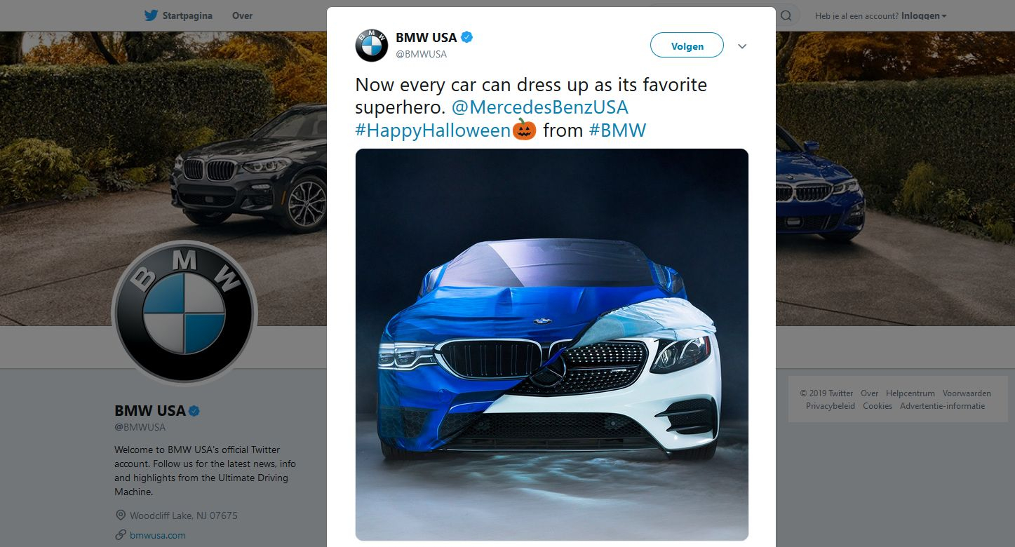 BMW plaagt Mercedes-Benz met Halloween-grap