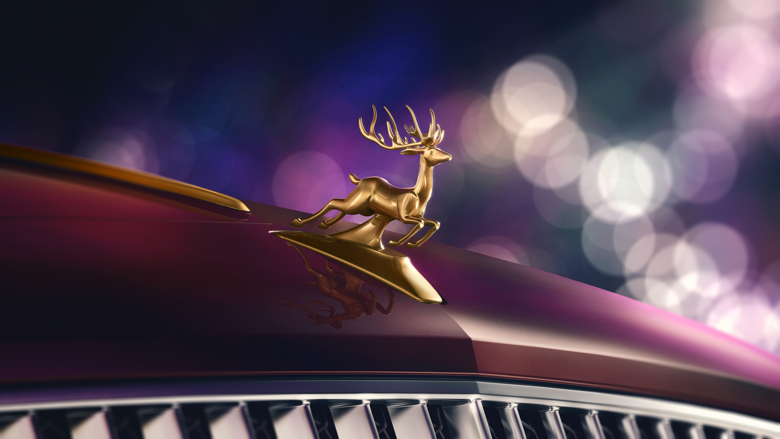 Bentley Flying Spur van de Kerstman heeft gouden rendier op de neus