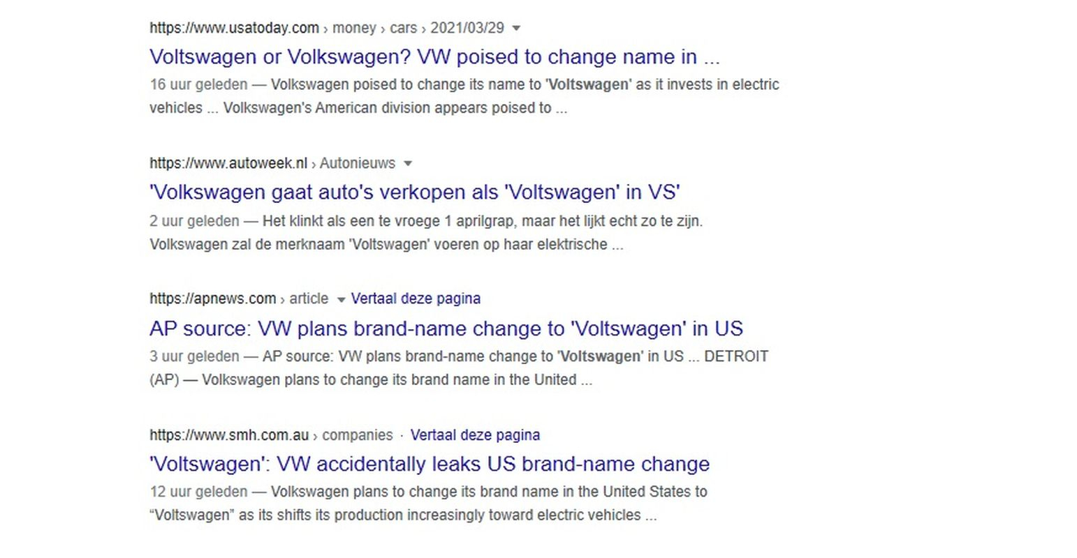 1 april, sjoemelsoftware in je bil! Wereldpers trapt in Voltswagen-grap van Volkswagen