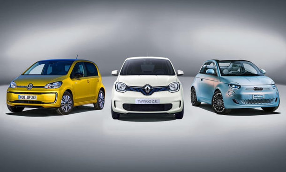 Elektrische auto vergelijken: Fiat 500e, Renault Twingo ZE en Volkswagen e-Up